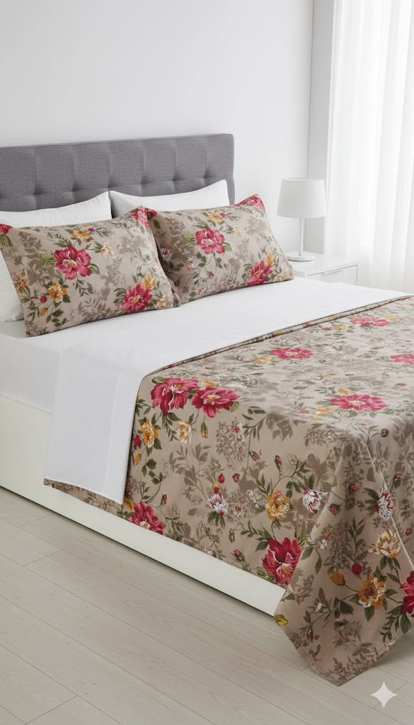 Luxury Floral Printed Bedsheet / Comforter – Elegant & Premium Quality