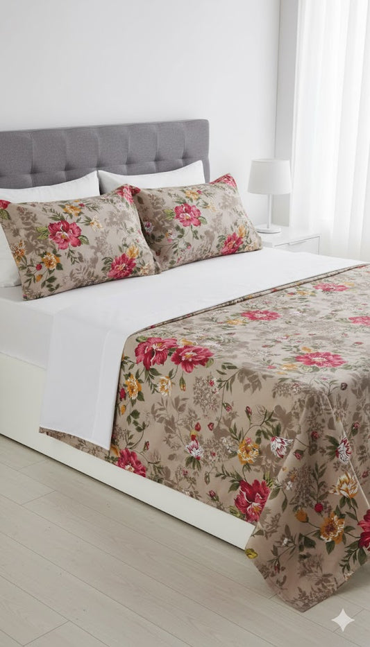 Luxury Floral Printed Bedsheet / Comforter – Elegant & Premium Quality