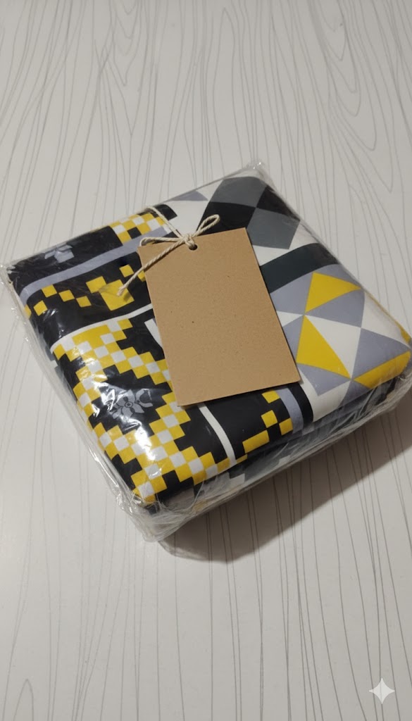 Black & Yellow Geometric Printed Bedsheet